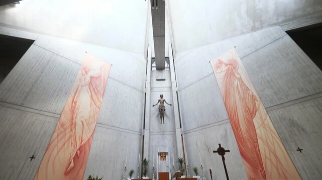 Interieur the Church of the Holy Trinity, located in the hamlet of Dorga, in the municipality of Castione della Presolana