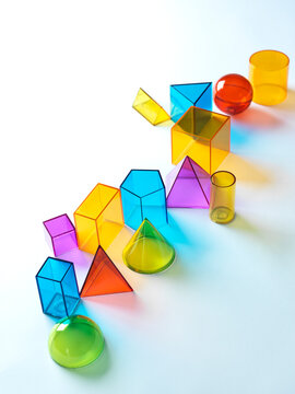 Geometric shapes on white background