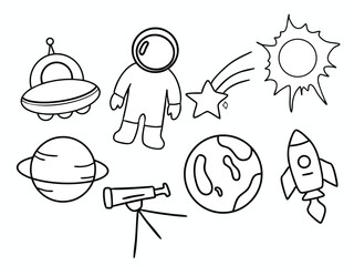Space & Astronomy Doodle Concept © Yolyola