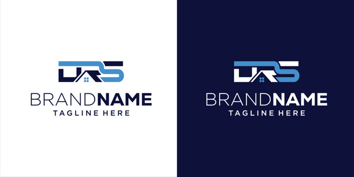 Business logos with taglines on white and dark blue backgrounds