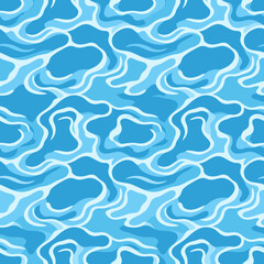 Fototapeta premium Abstract seamless blue water wave pattern with light reflections