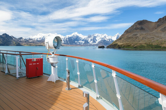 scenic viewof Jason Harbour, South Georgia Islands  from expedition ship