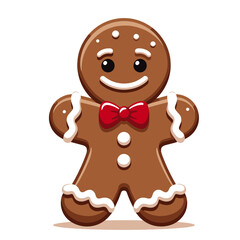Obraz premium Cute Gingerbread Man Christmas Cookie Cartoon Vector Illustration
