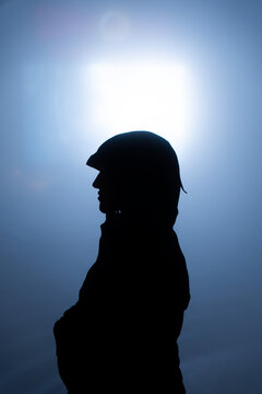 Mysterious silhouette in the fog of Sapa Vietnam