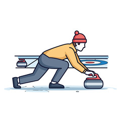 Fototapeta premium A stylized illustration of an athlete playing a winter ice sport