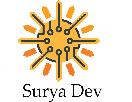surya dev logo icon vector  white background .