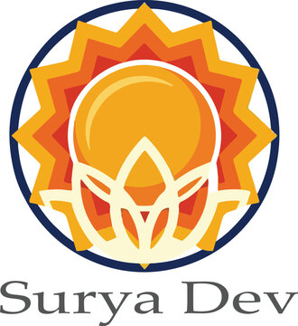 surya dev logo icon vector  white background .