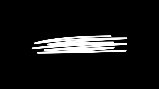 Animated White Scribble Highlight Set with Alpha Channel, Hand Drawn Marker Strokes, Crossouts and Text Emphasis Elements for Video Editing, Social Media, Tutorials, Presentations and Motion Graphics