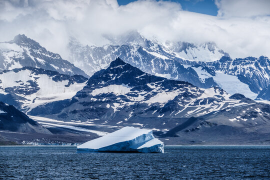 Sub-Antarctica, Antarctica, Georgia Islands, snow-capped mountains, icebergs, ocean, and natural scenery