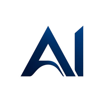 Royal blue stylized AI lettermark logo white background