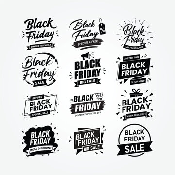 Black friday text typography elements