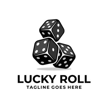 Dynamic dice illustration for casino or board game branding. Classic high-readability design for luck-themed projects.