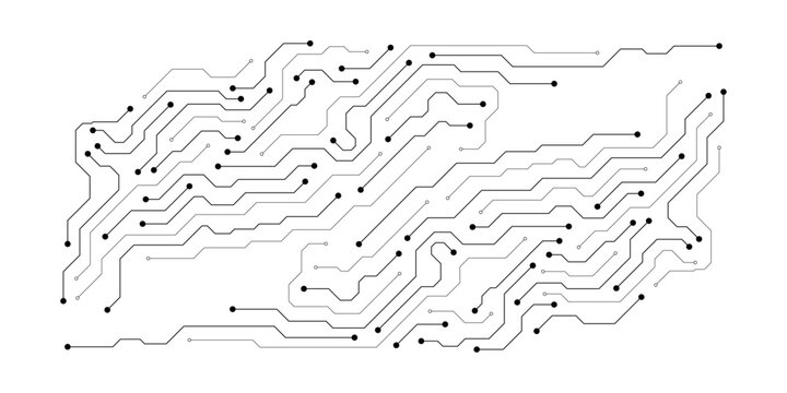 Circuit board digital abstract background. Motherboard technology texture design. AI semiconductor and computer processor on tech bg. Vector illustration
