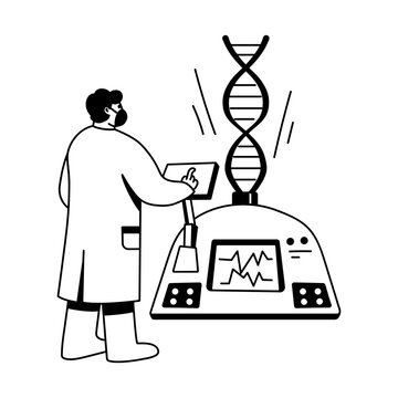 A sketchy illustration showing cloning process