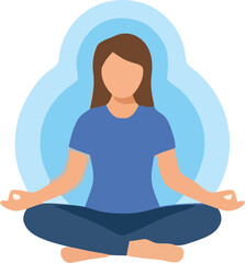 Obraz premium Person meditating in lotus pose, aura of calm energy radiating outwards, serene mood