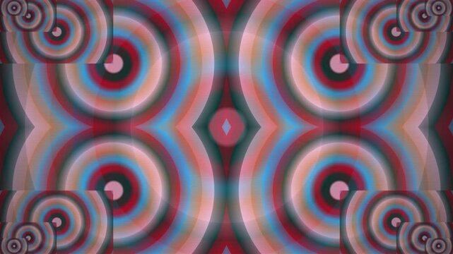 Vibrant abstract design features swirling patterns and shapes in multiple colors