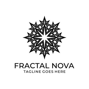 Intricate mandala style black vector for creative branding.
