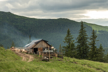 Bucovina Cheese Making Hut in the Romanian Mountains © marcin jucha