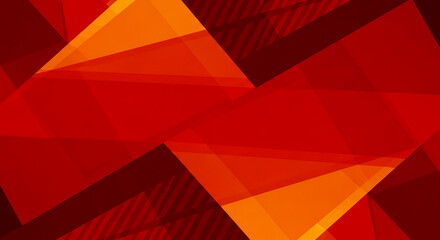 Fototapeta premium Geometric abstract background with layered red and orange shapes, suggesting dynamism and energy, suitable for modern design projects.