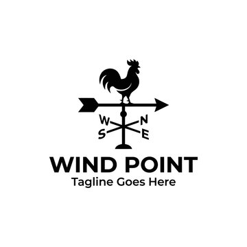 Traditional farm style weathercock for meteorological and rural branding. Classic rooftop wind indicator design.