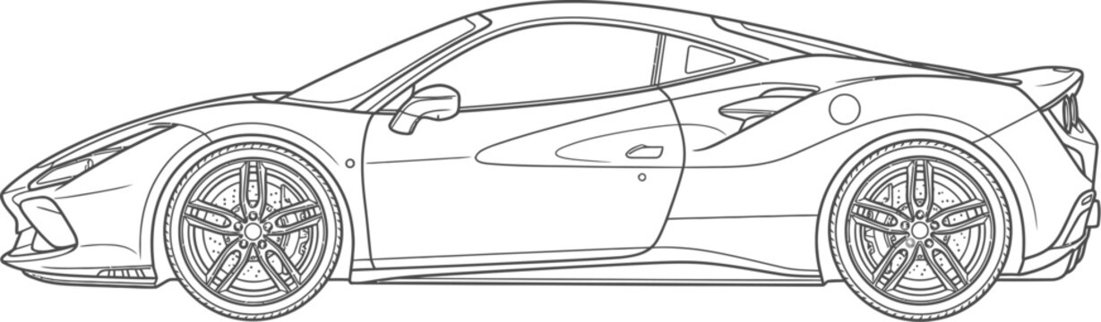 silver sports car illustration