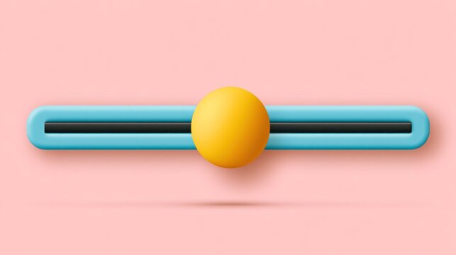Yellow sphere centered on blue horizontal slider bar track.