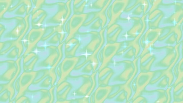 A mesmerizing pattern of turquoise and mint green swirls with shimmering white sparkles.