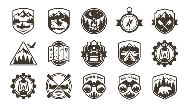 Outdoor Adventure Logo Icons.