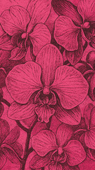 Obraz premium Vibrant orchid floral mobile wallpaper