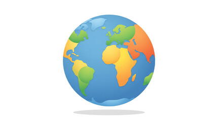Fototapeta premium Simple colorful planet Earth illustration with vibrant abstract continents
