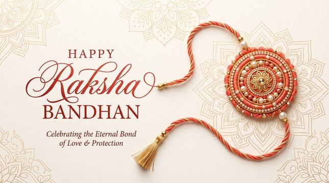 Happy raksha bandhan ceremony banner template design with decorative rakhi.