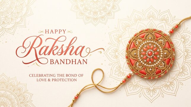 Happy raksha bandhan ceremony banner template design with decorative rakhi.