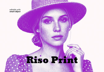 Riso Print Photo Effect