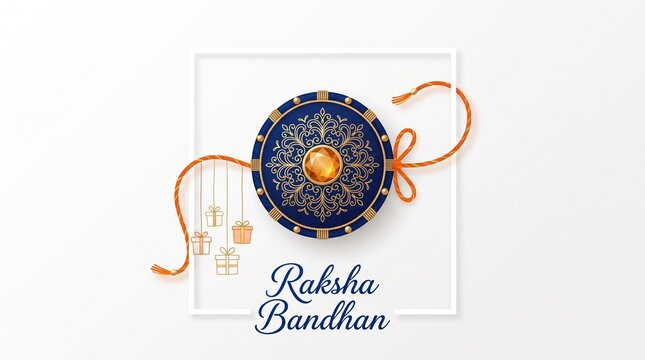 illustration of greeting card for Indian festival of brother and sister bonding celebration.