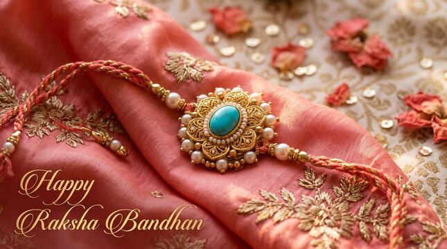 Indian festival Raksha Bandhan with beautiful Rakhi bracelet.