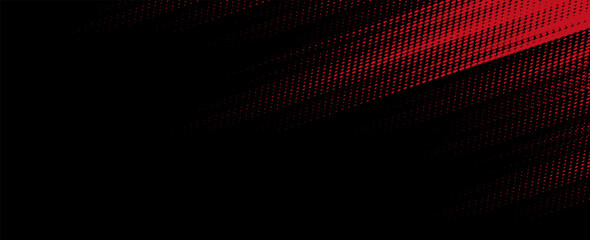 Fototapeta premium Abstract halftone background with diagonal red and black streaks, creating a futuristic and high-speed motion effect.