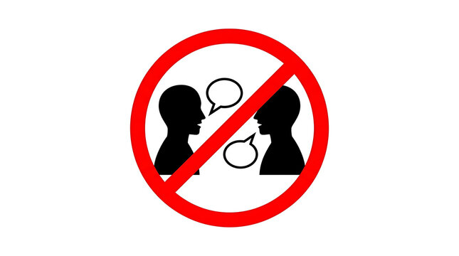 Prohibited talking or communication icon