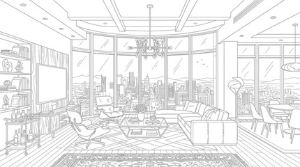 Fototapeta premium sketch of a house room 