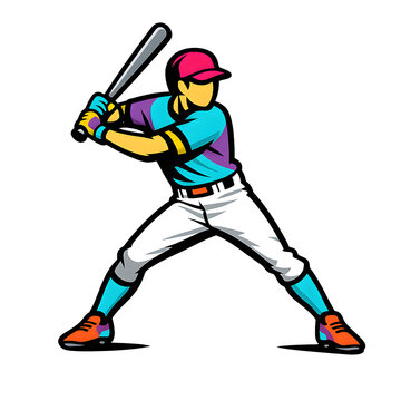 Baseball Batter Vector Illustration | Modern Sports Graphic