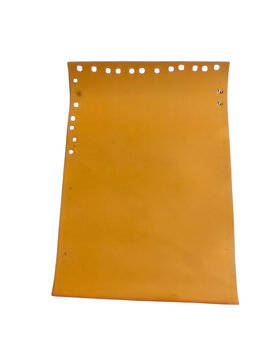 Single sheet of yellow perforated computer paper for dot matrix printer