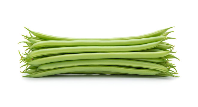 Fresh green beans isolated on white background