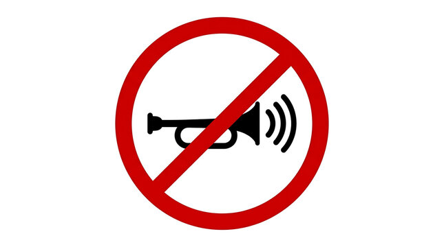 No horn or loud noise prohibited sign