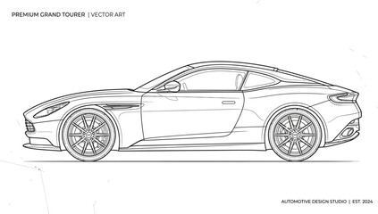 Fototapeta premium retro car sketch