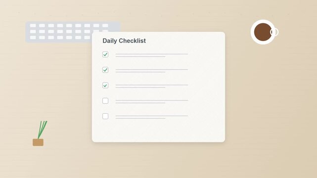 Animated of Minimal Office Desk Checklist