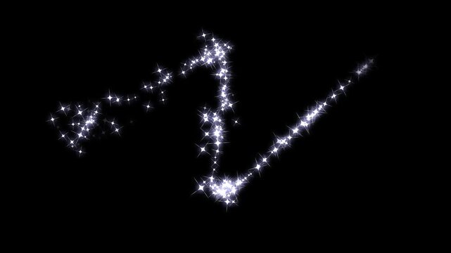 4k shining glitter star trail sparkle animation, fast glittering star lanes, white stars and bokeh lights sparkle, magic sparkles glitter line, pixie dust path, chroma key black screen, 4k