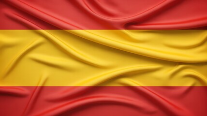 Fototapeta premium Close Up View Colorful Wavy Fabric Resembling Spanish Flag Design