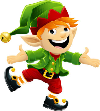 Christmas elf Santa Claus helper cartoon character illustration