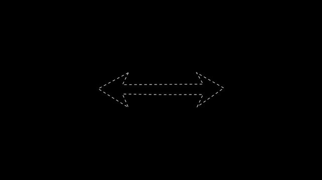 animated dashed arrow loop motion graphic with continuous directional flow.
