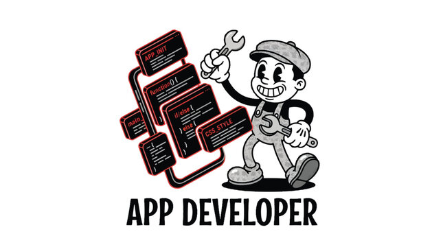 App Developer Holding Wrench