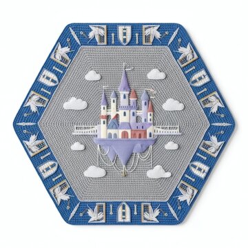 Crochet Castle Hexagon Applique